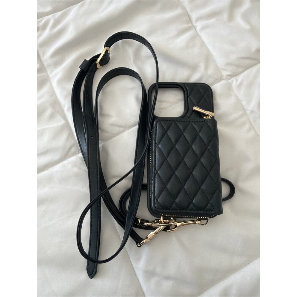 Crossbody Wallet Case for iPhone 14 Pro Max, RFID Blocking PU Leather Zipper